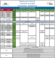 Horaires prévisionnels